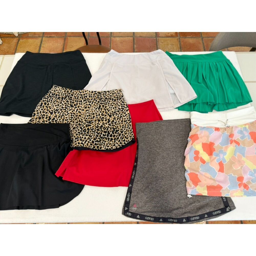 Women’s Athletic Tennis/Golf Skort & Skirt Bundle – 8 Pieces XS/S